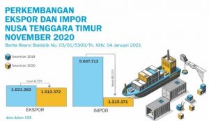 Neraca perdagangan Luar Negeri NTT Tahun 2020 Defisit Sebesar US $ 18.443.937