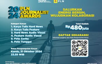 Berhadiah Total Rp480 Juta, Waktu Pendaftaran PLN Journalist Award 2024 Masih Dua Pekan Lagi